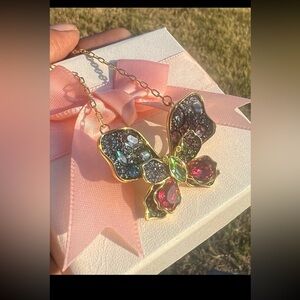 Absolutely beautiful and brilliantly made butterfly pendant /brooch necklace